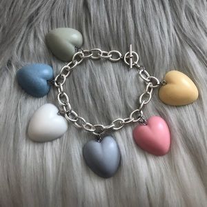Soft Pastel Puffy Resin Heart Charm Bracelet 💕